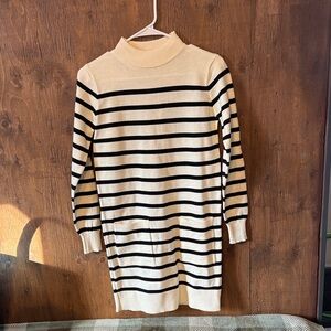 Striped Women's Sweater - Black and Cream